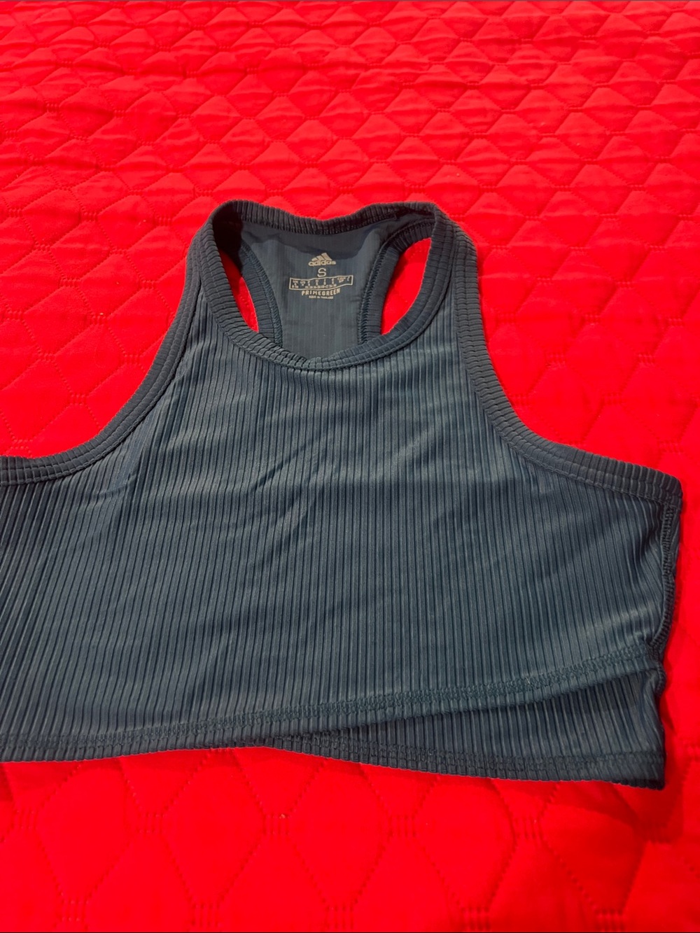adidas Teal Blue Ribbed Racerback Crop Top